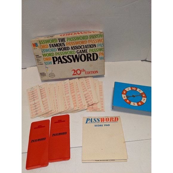VINTAGE 1978 Password: 20th Edition Word Board Game Milton Bradley Complete - Picture 1 of 6